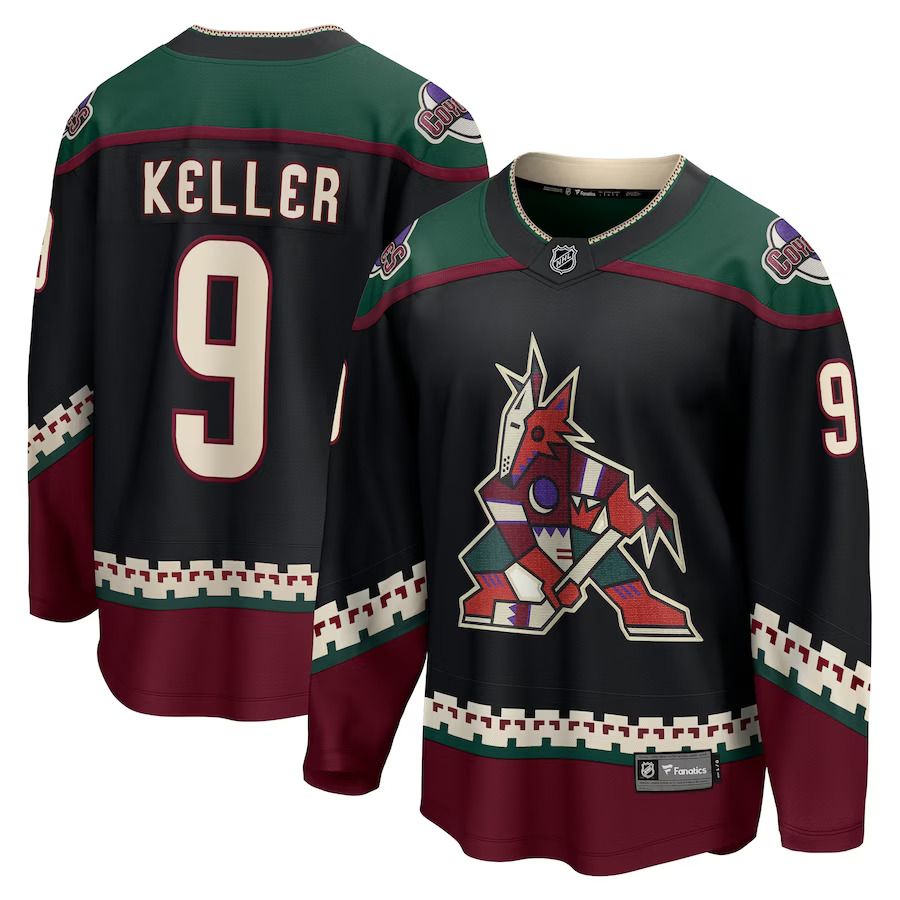 Men Arizona Coyotes #9 Clayton Keller Fanatics Branded Black Home Premier Breakaway Player NHL Jersey->arizona coyotes->NHL Jersey